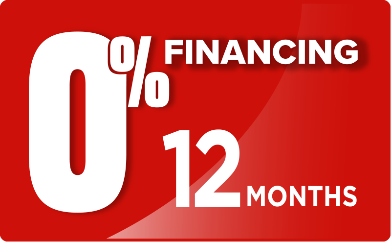 0% Financing for 12 months